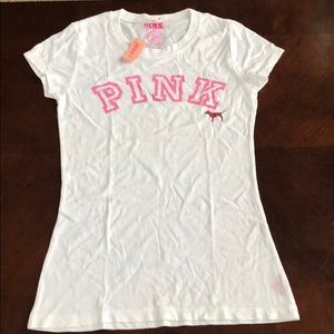Pink Victoria’s Secret White Top Size small